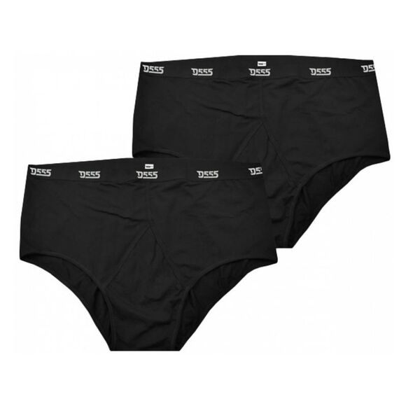 Duke Mens D555 Thompson Y Front Briefs (Pack of 2) / Black - Picture 1 of 2